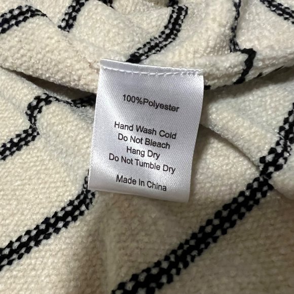Mod Ref Sweater Womens Cream Black Striped Knit V Neck Pullover Size M/L - Picture 6 of 11